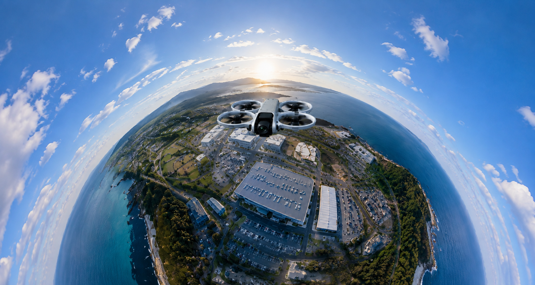 普通の空撮では伝わらないものを、360°で。