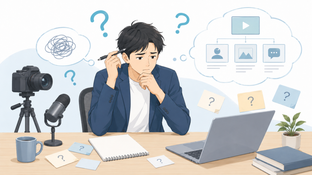 動画を作りたいが、何を話せばよいか分からない