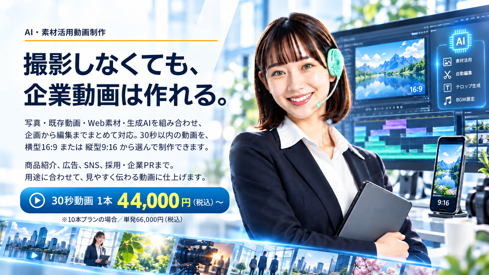 AI動画制作・撮影不要の企業動画制作